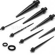 80 Pcs Assorted Size Black Titanium Anodized Taper with 2 Black O-rings