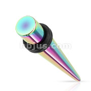 90 Pcs Assorted Size Rainbow Titanium Anodized Over 316L Surgical Steel Taper with O-Rings