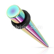 Rainbow Titanium Anodized Over 316L Surgical Steel Taper with O-Rings