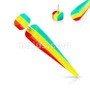 Fake UV Taper with Jamaican Rasta Stripes