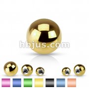 10pc Pack Threaded  Titanium Anodized over Surgical Steel Balls