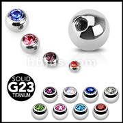 10 Pcs Pack of Grade 23 Titanium Threaded Gem Ball Package