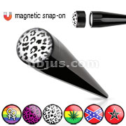 60 Pcs Assorted Acrylic Magnetic Snap-On Tapers with Logo Embossed Plate Epoxy Dome Top
