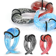 150 Pcs of Assorted Size Pyrex Glass Silver Scatter Glitter Inlay Twist Taper with O-Rings
