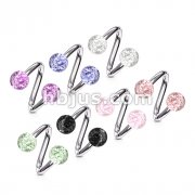 210 Pcs of 316L Surgical Steel Twist Ring with Super Glitter Balls