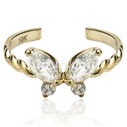 10KT. GOLD TOE RINGS W/CZ BUTTERFLY