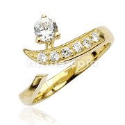 10KT. Gold Solitaire CZ Toering