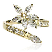 10KT. GOLD TOE RINGS W/CZ FLOWER