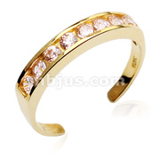 10KT. Gold Solitaire Pink CZ Toering