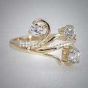10KT. Gold Flower with CZ Toering