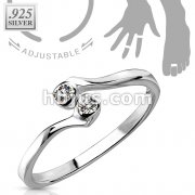 .925 Sterling Silver Toering with CZ