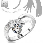 .925 Sterling Silver Solitaire CZ Toering