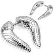 316L Surgical Steel Bull Horns Fake Tapers For Ear & Septum
