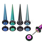 100 Pcs of Assorted Color Titanium Anodized over 316L Surgical Steel Fake Plugs with O-rings