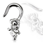 316L Surgical Steel Tribal Floral Taper