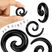 140 Pcs of Assorted Size Black Silicone Flexible Spiral Taper