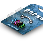 Bonus Pack Eyeborw 16G 3/8 4mm Titanium  Anodized over 316L Steel Balls
