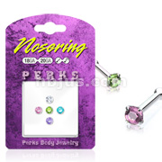 .925 Sterling Silver Nose Stud Bonus Pack with 5 Assorted 2.5mm Round Gem