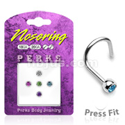 316L Nose Screw Bonus Pack with 5 Assorted 2mm Gem