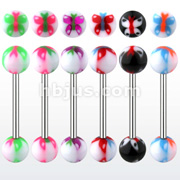 160pcs Assortment of 316L Surgical Stainless Steel Barbells with UV Butterfly Balls