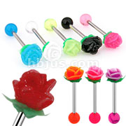 Barbell w/UV Reactive Silicone Flower Top