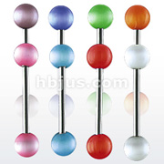 316L Surgical Stainless Steel Barbells  w/Cateye Balls