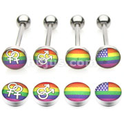 80PC Gay Pride Dome Logo Barbell Package