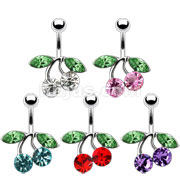 100PC Cherry Navel Ring with CZ
