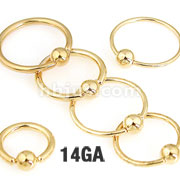 100PC Gold Plated Over 316L Surgical Steel 14Gauge Mix CBR Package