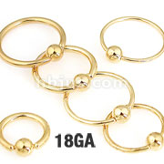 100PC Gold Plated Over 316L Surgical Steel 18Gauge Mix CBR Package
