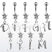 Fancy Navel Star CZ w/Gemed Initial
