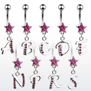 Fancy Navel Star CZ w/Gemmed Initial