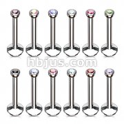 120Pcs 316L Surgical stainless Steel Internal Threaded Monroe with 2MM Press Fit Gem Package