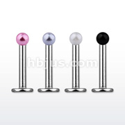 16G  & 14G Monroe/Labret  w/Pearl Coated  Ball