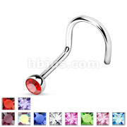 316L Surgical Steel Nose Screw 18GA w/CZ