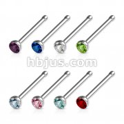 316L Surgical Steel Nose Stud 20GA w/CZ