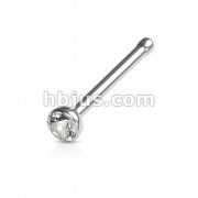 316L Surgical Steel Nose Stud 20GA w/Clear CZ