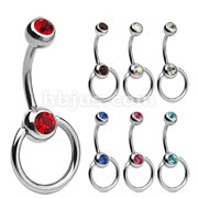 140PC Double Gem Slave Navel Ring Package