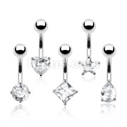 Fancy Navel Banana w/Clear Cubic Zirconia