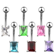 60Pcs Navel Ring w/Square CZ