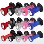 UV Single Flare Solid Plug w/CZ (Size:4,6,8GA)
