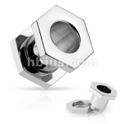 50PC Hexagon Screw Fit Flesh Tunnel