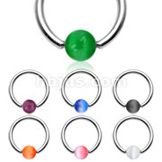 140PC Fiber Optic Cat Eye Captive Bead Ring Package