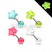 Star Glow in the Dark Top 316L Surgical Steel Barbell 80pc Pack (20pc x 4 colors)