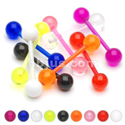 320pc Flexible Sheft Barbells with Acrylic UV Balls Barbell Bulk Pack (40pcs x 8 colors) 