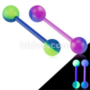 2-Color Glow In The Dark Ball Acrylic Flexible Barbell