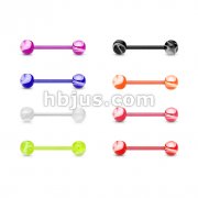 Flexible Shaft Acrylic Barbell with Acrylic Marble Stripe Ball 160pc (20pcs x 8 colors) 