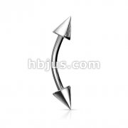 Spikes 316L Surgical Steel Curved Barbell  
