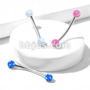 Opal Ball Ends 316L Surgical Steel Curved Barbell for Snake Eye Piercings and More