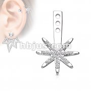 Micro Pave CZ Starburst Earring Jacket / Cartilage Stud Add on Dangle